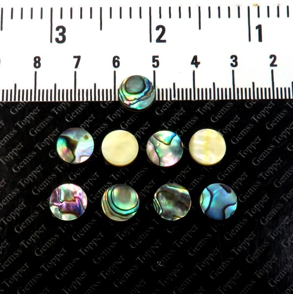 9x9 Mm Natural Multi Flashy Abalone Shell Gemstone Round Shape Plate Handmade Polish Top Flashy Quality Abalone Shell Loose Gemstone For Jewelry Making Per Piece Price