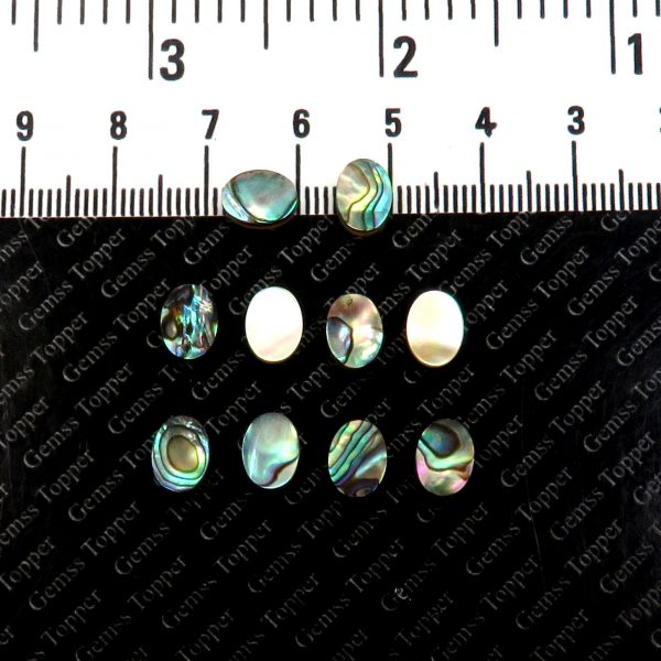6X8 MM NATURAL MULTI FLASHY ABALONE SHELL GEMSTONE OVAL SHAPE PLATE HANDMADE POLISH TOP FLASHY QUALITY ABALONE SHELL LOOSE GEMSTONE FOR JEWELRY MAKING PER PIECE PRICE