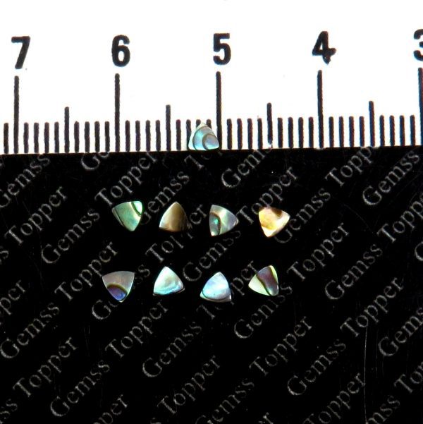 3X3 MM NATURAL MULTI FLASHY ABALONE SHELL GEMSTONE TRILLION SHAPE PLATE HANDMADE POLISH TOP FLASHY QUALITY ABALONE SHELL LOOSE GEMSTONE FOR JEWELRY MAKING PER PIECE PRICE