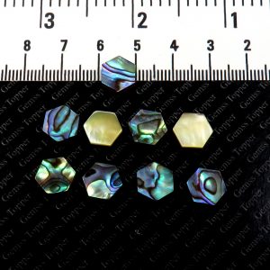 9X9 MM NATURAL MULTI FLASHY ABALONE SHELL GEMSTONE HEXAGON SHAPE PLATE HANDMADE POLISH TOP FLASHY QUALITY ABALONE SHELL LOOSE GEMSTONE FOR JEWELRY MAKING PER PIECE PRICE