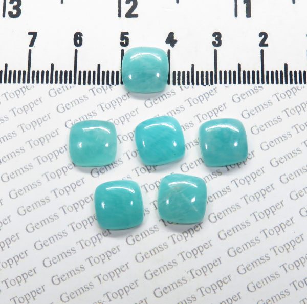 10X10 MM NATURAL AMAZONITE GEMSTONE CUSHION SMOOTH POLISH CABOCHON SEMI PRECIOUS STONE AAA QUALITY AMAZONITE LOOSE GEMSTONE BIRTHSTONE FOR JEWELRY MAKING PER PIECE PRICE