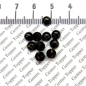 5X5 MM NATURAL BLACK COPPER TURQUOISE ROUND SMOOTH CABOCHON AAA QUALITY BLACK COPPER TURQUOISE LOOSE GEMSTONE FOR JEWELRY MAKING