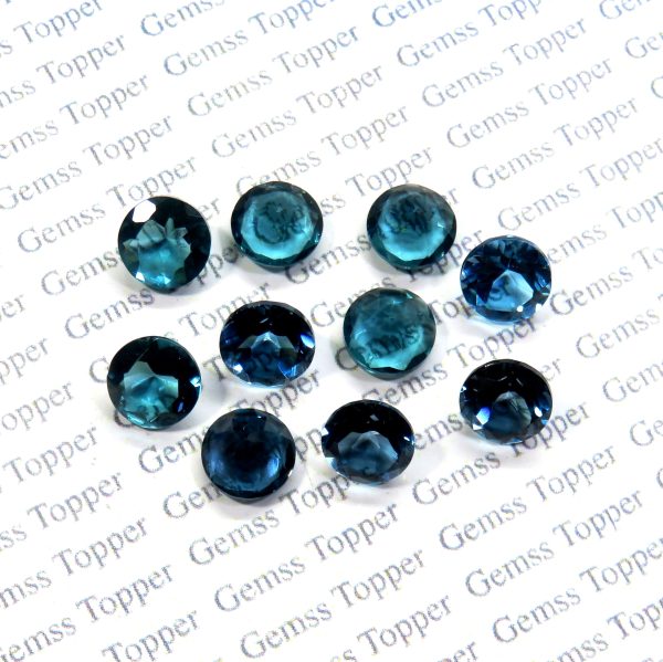 100% Natural London Blue Topaz 4 mm Round Faceted