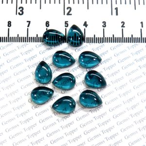 100% Natural London Blue Topaz 9x12 mm Pear Cabochon