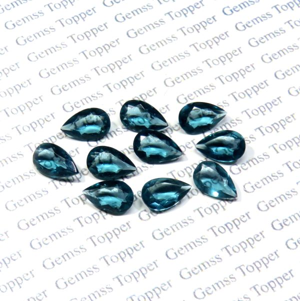 100% Natural London Blue Topaz 5x7 mm Pear Faceted