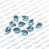 3X5 MM NATURAL LONDON BLUE TOPAZ GEMSTONE PEAR CABOCHON FACETED