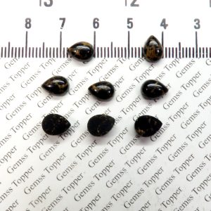 6X8 MM NATURAL BLACK COPPER TURQUOISE PEAR POLISH SMOOTH CABOCHON TOP QUALITY BLACK COPPER TURQUOISE LOOSE GEMSTONE FOR JEWELRY MAKING