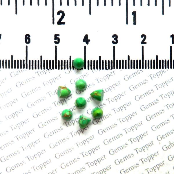 4X4 MM NATURAL GREEN COPPER TURQUOISE BULLET SHAPE HANDMADE CABOCHON CALIBRATED SIZE STONE RARE QUALITY GREEN COPPER TURQUOISE LOOSE GEMSTONE FOR WEDDINGS JEWELRY MAKING