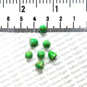 5X5 MM NATURAL GREEN COPPER TURQUOISE BULLET SHAPE HANDMADE CABOCHON CALIBRATED SIZE STONE RARE QUALITY GREEN COPPER TURQUOISE LOOSE GEMSTONE FOR WEDDINGS JEWELRY MAKING
