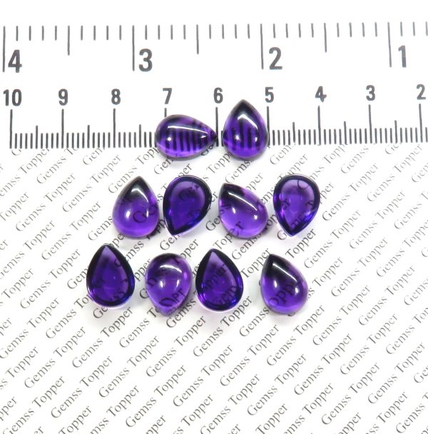 100% Natural Amethyst 9x12 mm Pear Cabochon- AAA Quality Amethyst Smooth Cabochon For Jewelry Making