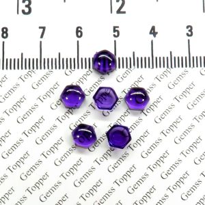 100% Natural Amethyst 6 mm Hexagon Cabochon- AAA Quality Amethyst Smooth Cabochon For Jewelry Making