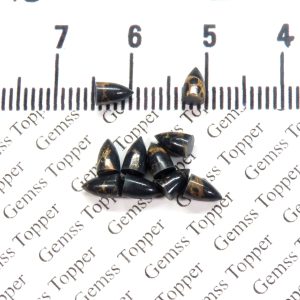 3X5 MM NATURAL BLACK COPPER TURQUOISE BULLET POLISH SMOOTH CABOCHON AAA QUALITY BLACK COPPER TURQUOISE LOOSE GEMSTONE FOR JEWELRY MAKING
