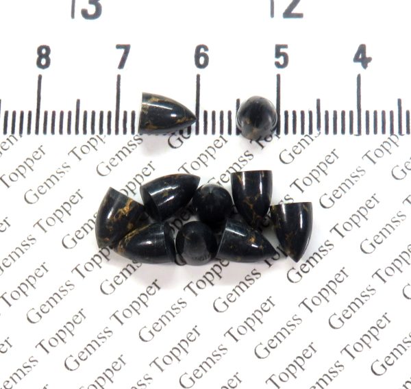 5X7 MM NATURAL BLACK COPPER TURQUOISE BULLET POLISH SMOOTH CABOCHON AAA QUALITY BLACK COPPER TURQUOISE LOOSE GEMSTONE FOR JEWELRY MAKING