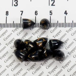 7X9 MM NATURAL BLACK COPPER TURQUOISE BULLET POLISH SMOOTH CABOCHON AAA QUALITY BLACK COPPER TURQUOISE LOOSE GEMSTONE FOR JEWELRY MAKING