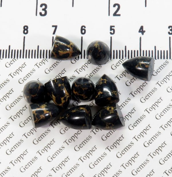 8X10 MM NATURAL BLACK COPPER TURQUOISE BULLET POLISH SMOOTH CABOCHON AAA QUALITY BLACK COPPER TURQUOISE LOOSE GEMSTONE FOR JEWELRY MAKING