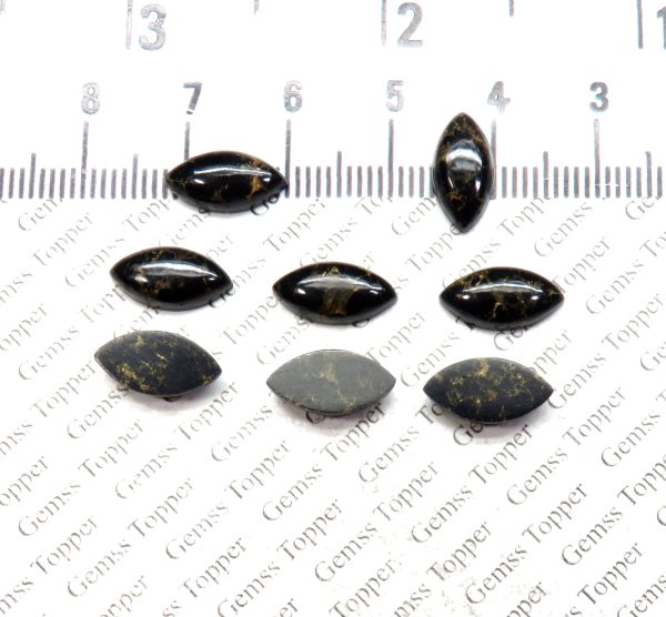 6x12 Mm Natural Black Copper Turquoise Marquise Polish Smooth Cabochon Aaa Quality Black Copper Turquoise Loose Gemstone For Jewelry Making