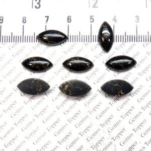 7x14 Mm Natural Black Copper Turquoise Marquise Polish Smooth Cabochon Aaa Quality Black Copper Turquoise Loose Gemstone For Jewelry Making