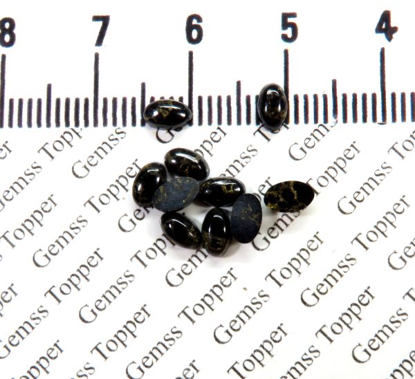 3X5 MM NATURAL BLACK COPPER TURQUOISE OVAL SMOOTH CABOCHON AAA QUALITY BLACK COPPER TURQUOISE LOOSE GEMSTONE FOR JEWELRY MAKING