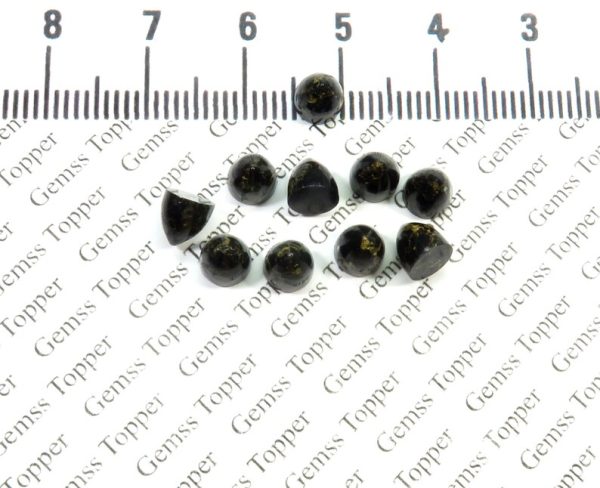 5x5 Mm Natural Black Copper Turquoise Bullet Polish Smooth Cabochon Aaa Quality Black Copper Turquoise Loose Gemstone For Jewelry Making