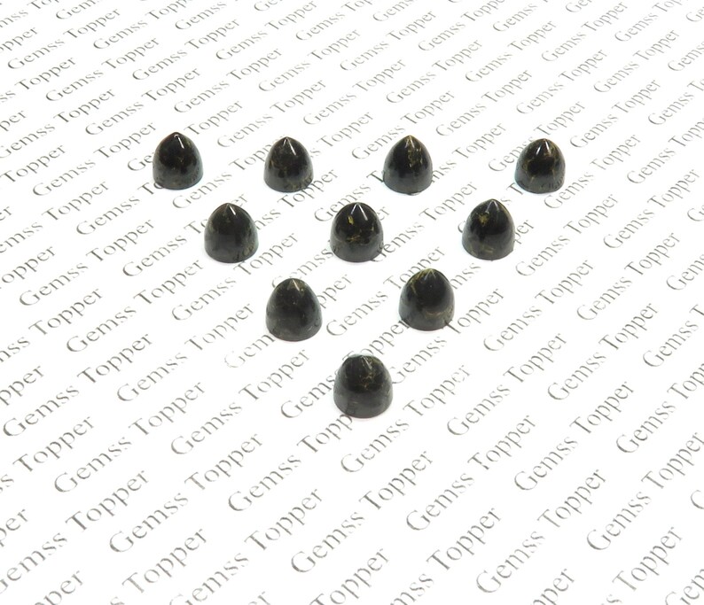 4X4 MM NATURAL BLACK COPPER TURQUOISE BULLET POLISH SMOOTH CABOCHON AAA QUALITY BLACK COPPER TURQUOISE LOOSE GEMSTONE FOR JEWELRY MAKING