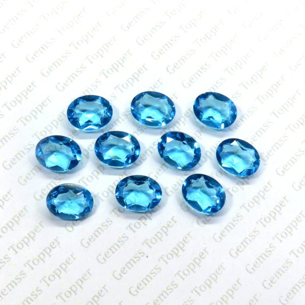 100% Natural Swiss Blue Topaz 5x7 mm Oval Faceted- AAA Quality Faceted Swiss Blue Topaz