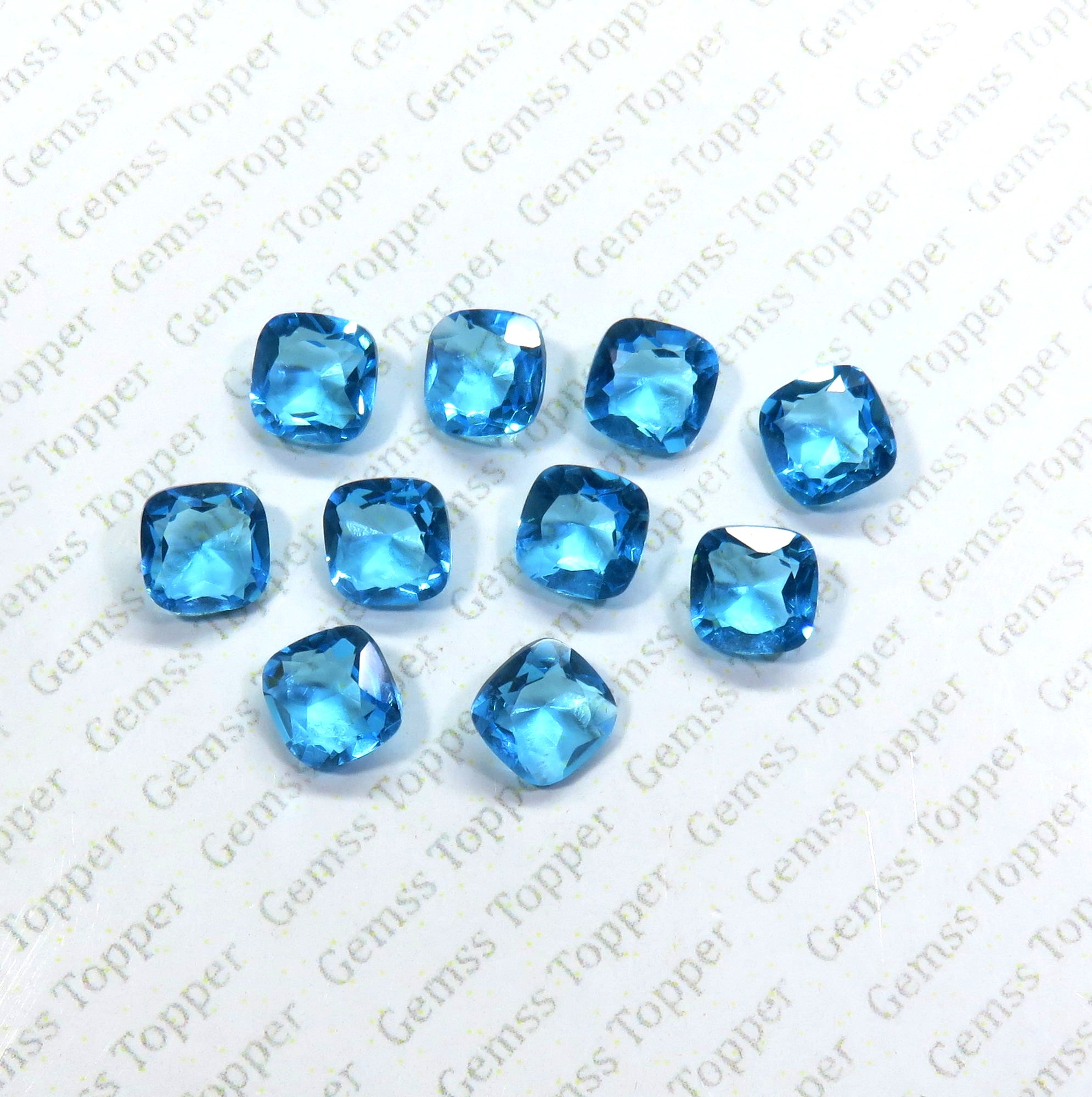 100% Natural Swiss Blue Topaz 5 mm Cushion Faceted- AAA Quality Swiss Blue Topaz Faceted Cushion