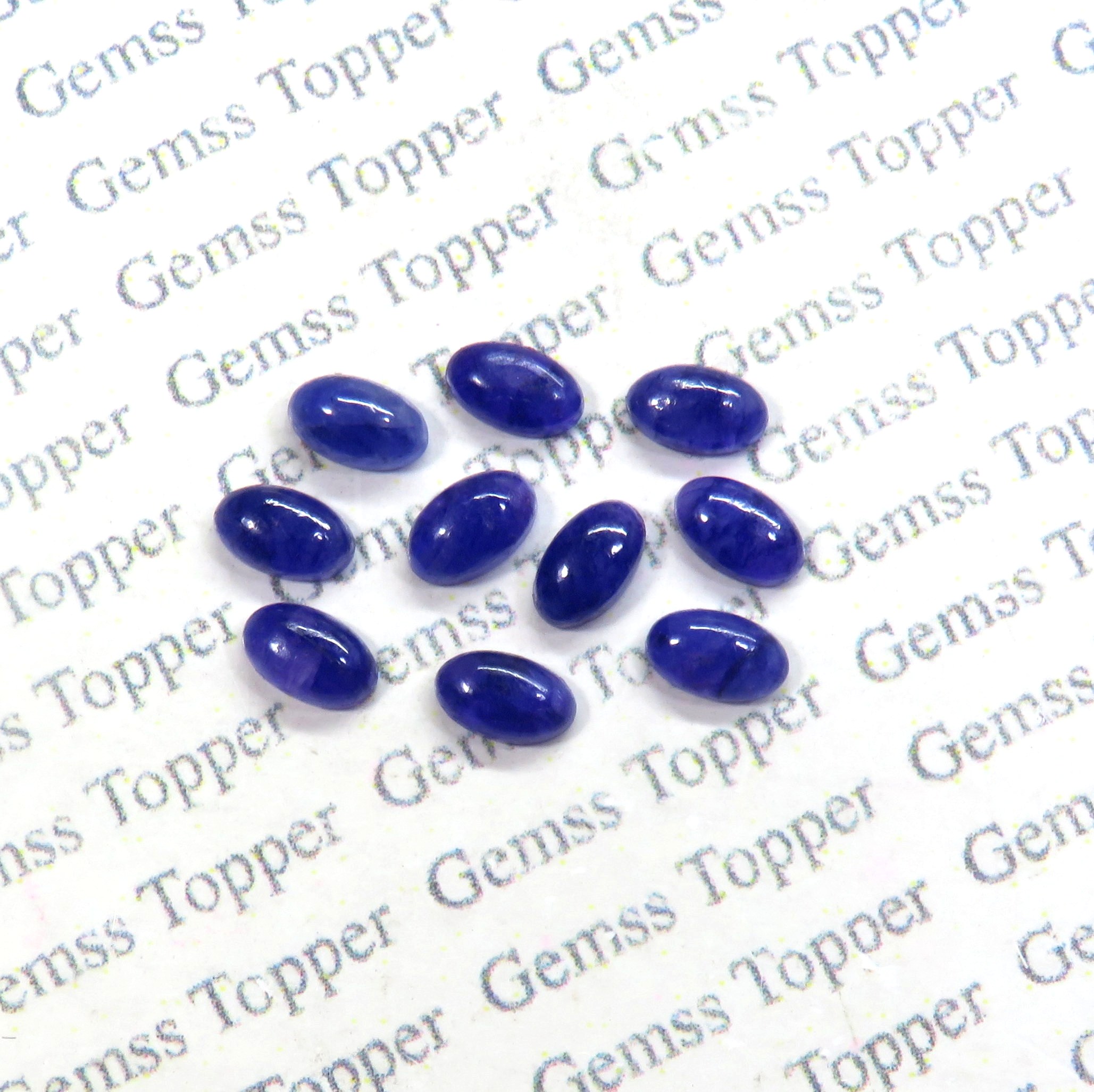 100% Natural Blue Sapphire 4x6 mm Oval Cabochon- AAA Quality Blue Sapphire Smooth Cabochon