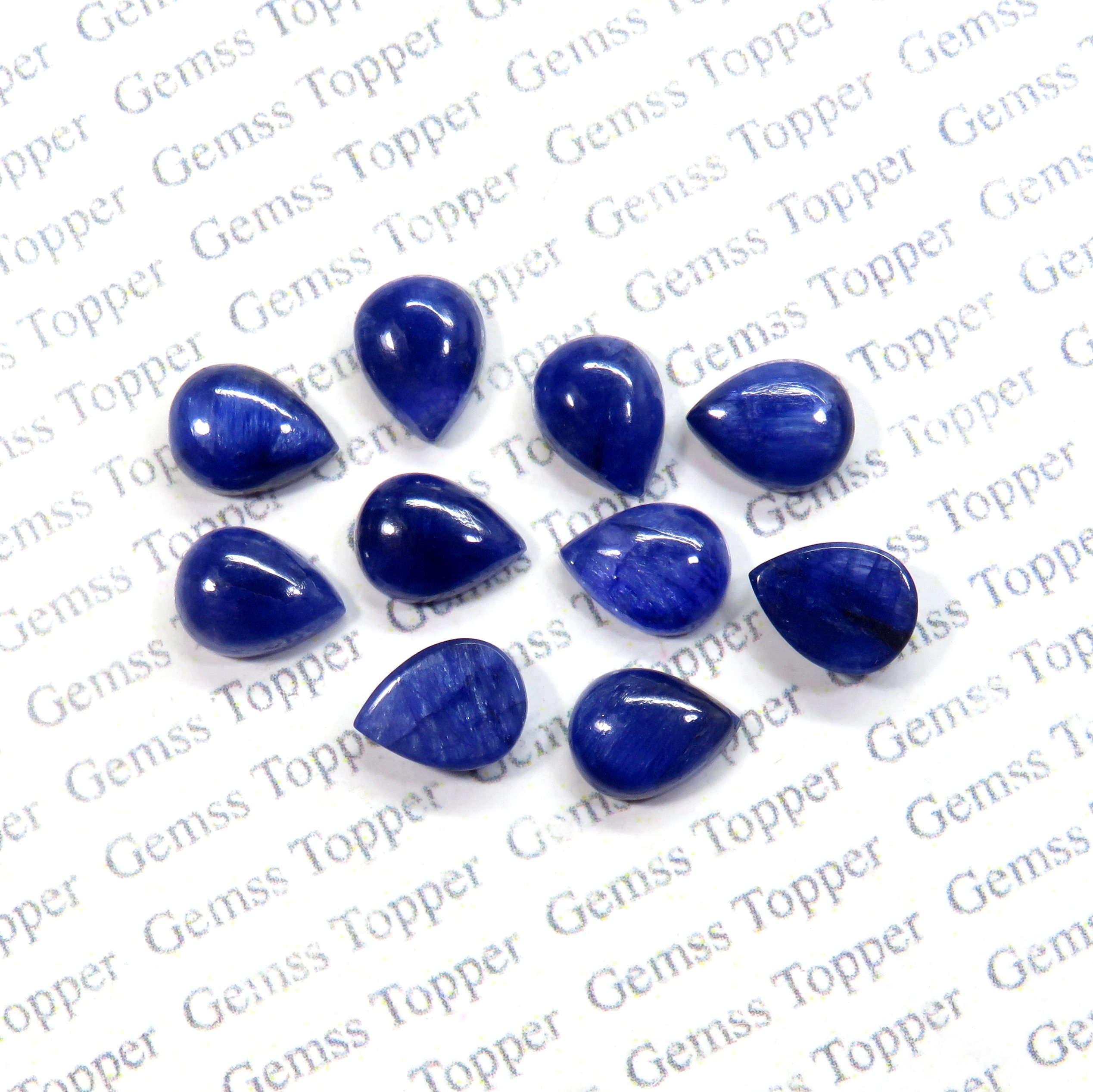 100% Natural Blue Sapphire 5x8 mm Pear Cabochon- AAA Quality Blue Sapphire Smooth Cabochon