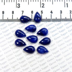 100% Natural Blue Sapphire 8x12 mm Pear Cabochon- AAA Quality Blue Sapphire Smooth Cabochon