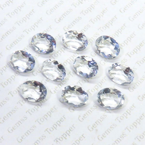 100% Natural Crystal 8x10 mm Oval Cabochon- AAA Quality White Quartz Smooth Cabochon