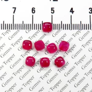 100% Natural Ruby 5 mm Cushion Cabochon- AAA Quality Ruby Sapphire Smooth Cabochon