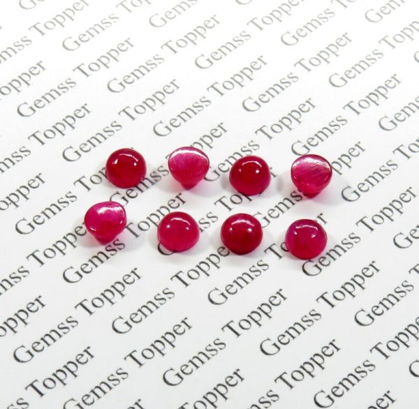 100% Natural Ruby 4 mm Round Cabochon- AAA Quality Ruby Sapphire Smooth Cabochon