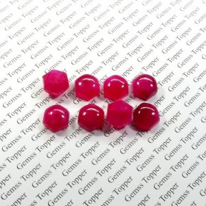 100% Natural Ruby 9 mm Hexagon Cabochon- AAA Quality Ruby Sapphire Smooth Cabochon