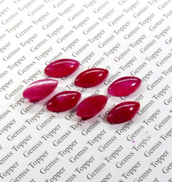 100% Natural Ruby 2.50x5 mm Marquise Cabochon- AAA Quality Ruby Sapphire Smooth Cabochon