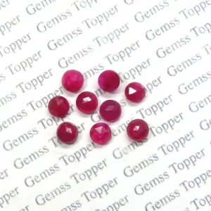 100% Natural Ruby 6 mm Round Rose Cut- AAA Quality Ruby Sapphire Faceted Cabochon