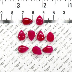100% Natural Ruby 8x10 mm Pear Cabochon- AAA Quality Ruby Sapphire Smooth Cabochon