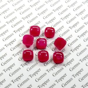 100% Natural Ruby 7 mm Cushion Cabochon- AAA Quality Ruby Sapphire Smooth Cabochon