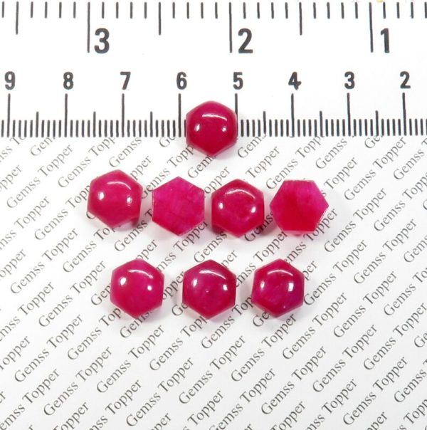 100% Natural Ruby 10 mm Hexagon Cabochon- AAA Quality Ruby Sapphire Smooth Cabochon