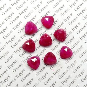 100% Natural Ruby 9 mm Trillion Rose Cut - AAA Quality Ruby Sapphire Faceted Cabochon
