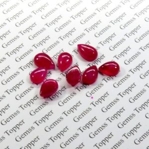 100% Natural Ruby 6x9 mm Pear Cabochon- AAA Quality Ruby Sapphire Smooth Cabochon