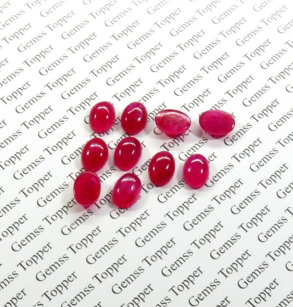 100% Natural Ruby 4x6 mm Oval Cabochon- AAA Quality Ruby Sapphire Smooth Cabochon