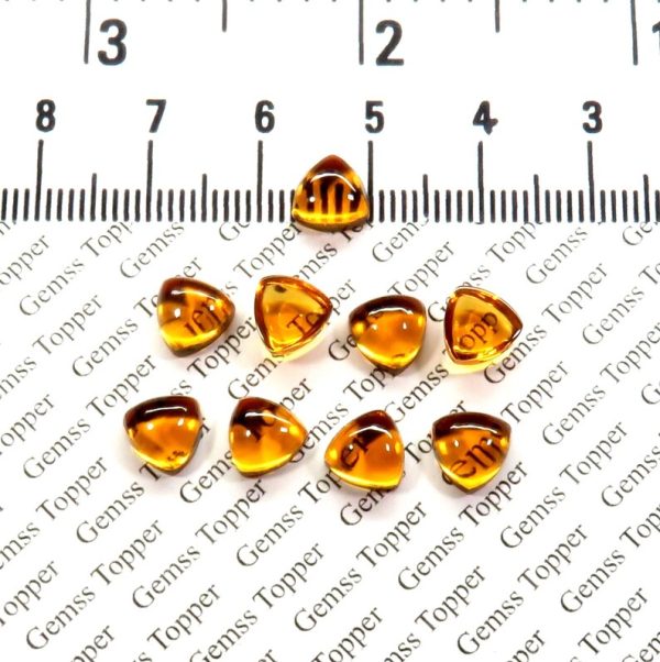 100% Natural Citrine 7 mm Trillion Cabochon- AAA Quality Citrine Smooth Cabochon