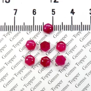 100% Natural Ruby 5 mm Hexagon Cabochon- AAA Quality Ruby Sapphire Smooth Cabochon