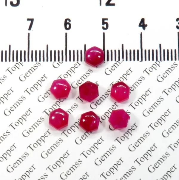 100% Natural Ruby 5 mm Hexagon Cabochon- AAA Quality Ruby Sapphire Smooth Cabochon