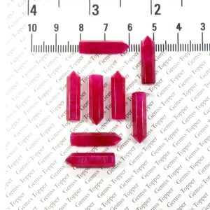 Beautiful Ruby Sapphire Gemstone Wand 5x20mm Single Point Pencil Faceted AAA Quality Ruby Sapphire Loose Gemstone For Jewelry