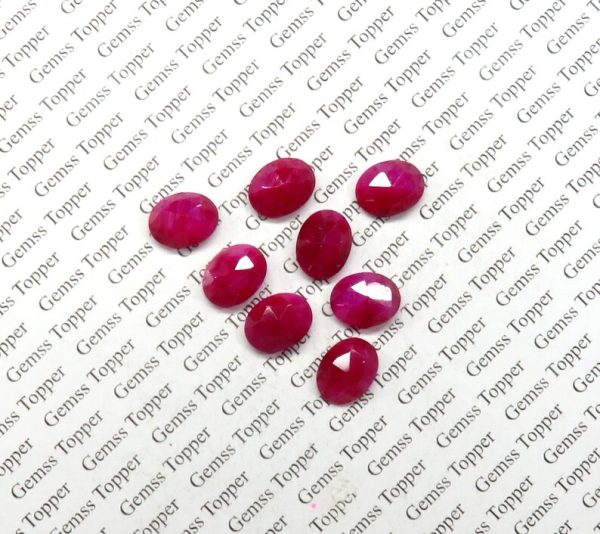 100% Natural Ruby 3x5 mm Oval Rose Cut - AAA Quality Ruby Sapphire Faceted Cabochon
