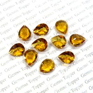 100% Natural Citrine 7x9 mm Pear Faceted- AAA Quality Citrine Faceted Pear