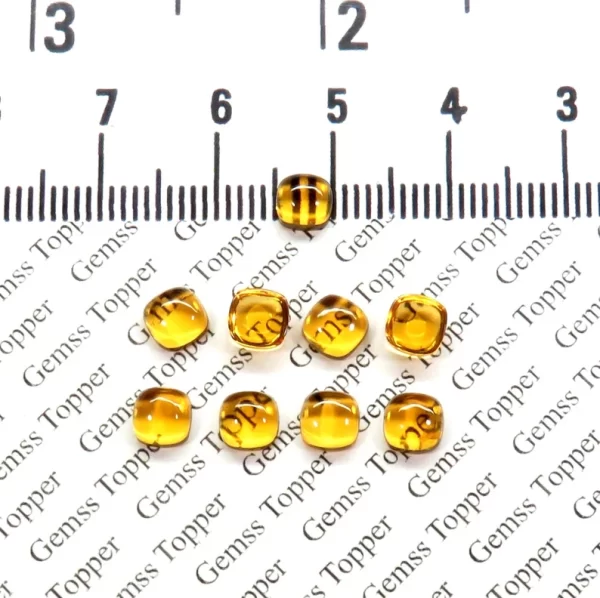 100% Natural Citrine 5 mm Cushion Cabochon- AAA Quality Citrine Smooth Cabochon