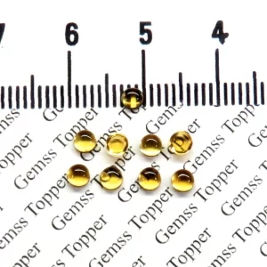 100% Natural Citrine 3 mm Round Cabochon- AAA Quality Citrine Smooth Cabochon