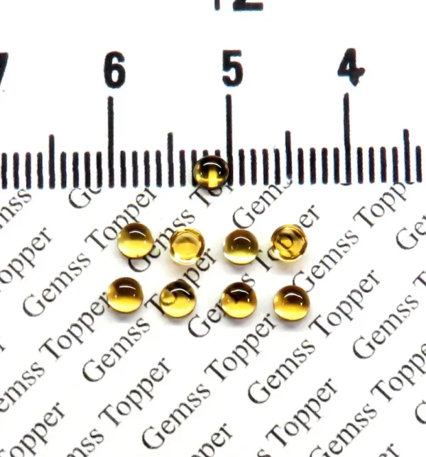 100% Natural Citrine 3 mm Round Cabochon- AAA Quality Citrine Smooth Cabochon